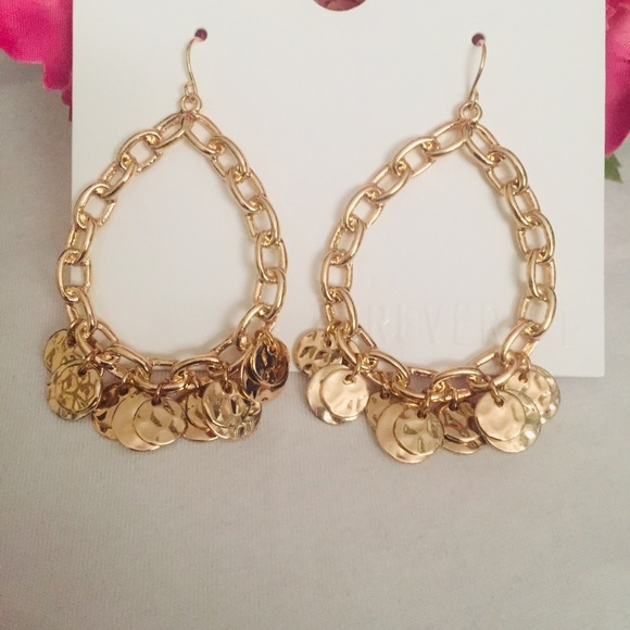 NWT Forever21 Goldtone Dangle Earrings - Picture 6 of 6